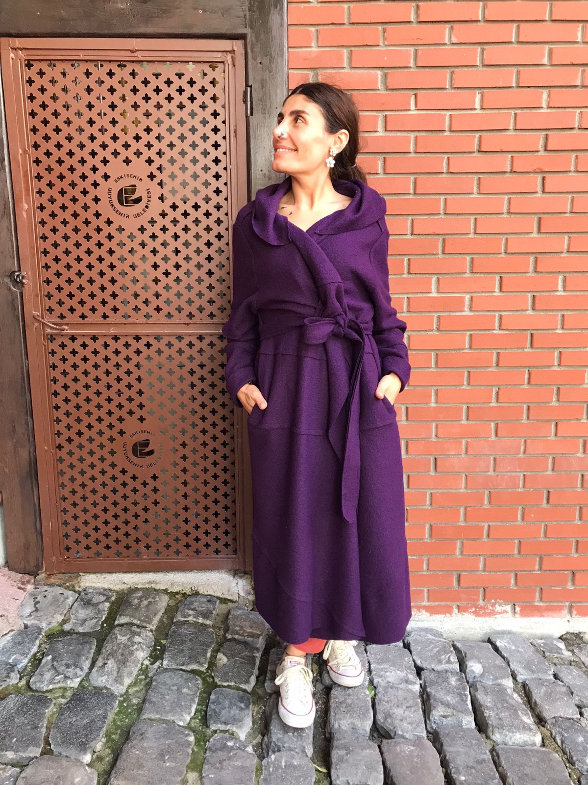 Keçe kaban Mor