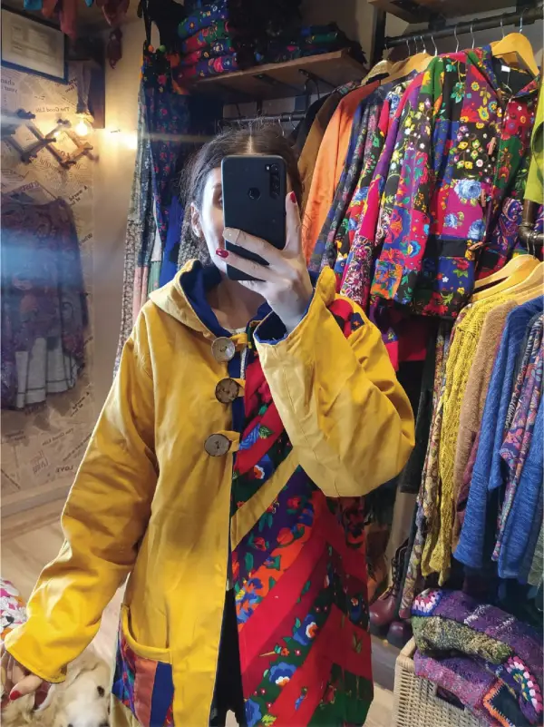 Tasarım Pazen Sarı Ceket