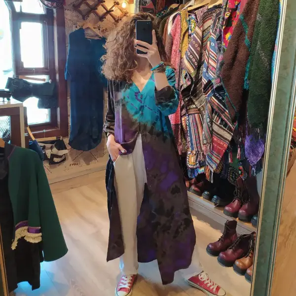 Batik gömlek elbise keten pantolon 