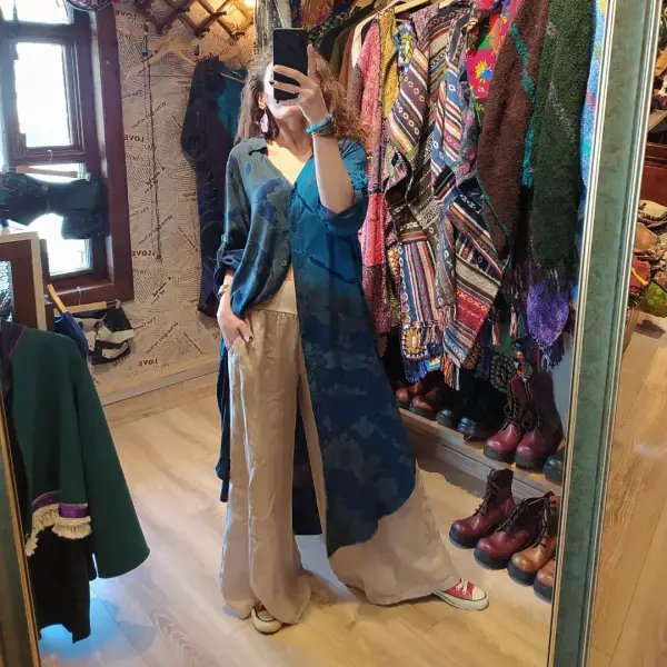 Batik gömlek elbise keten pantolon 