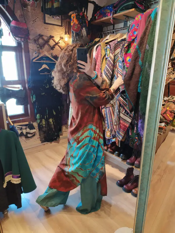 Batik gömlek elbise keten pantolon 