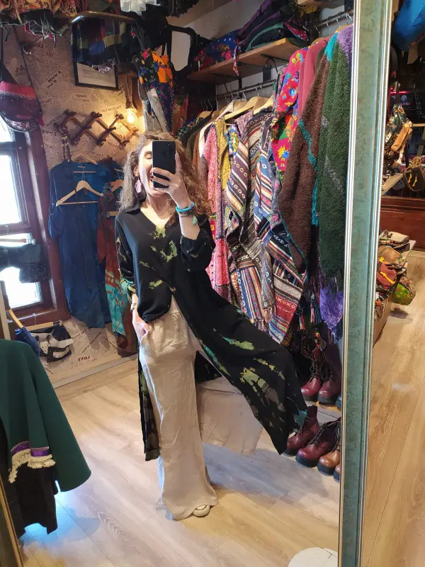 Batik gömlek elbise keten pantolon 