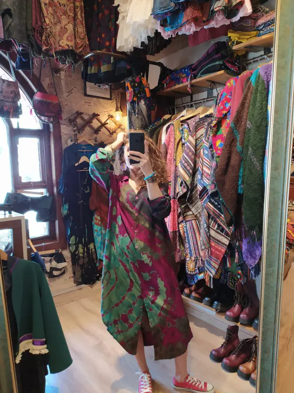 Batik gömlek elbise keten pantolon 