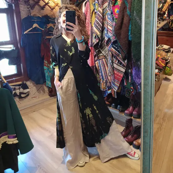 Batik gömlek elbise keten pantolon 