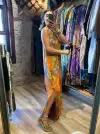 Batik Yırtmaçlı Elbise