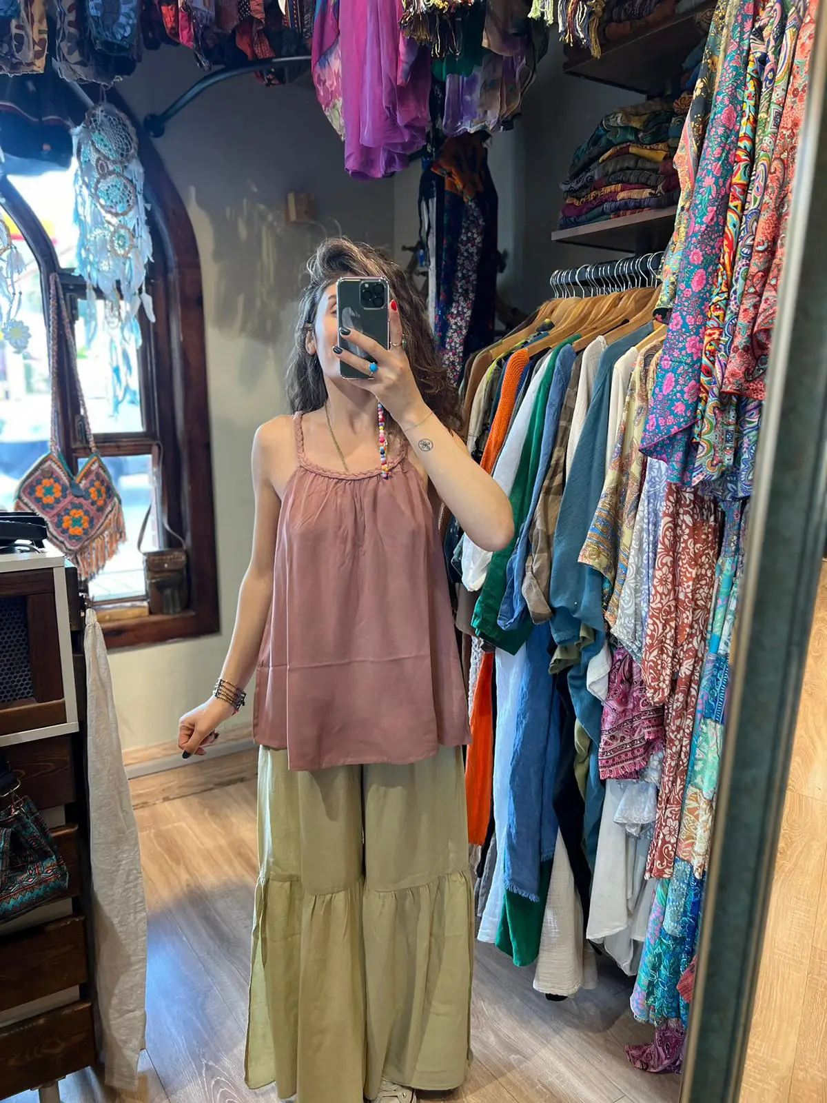 Yakası Örgülü Pamuk Bluz