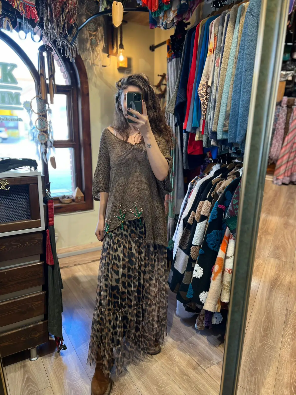 Tül Etek Merserize Bluz Kombin