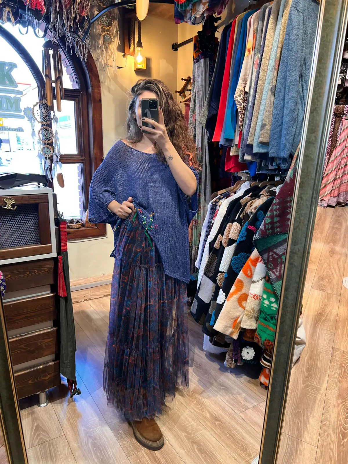 Tül Etek Merserize Bluz Kombin