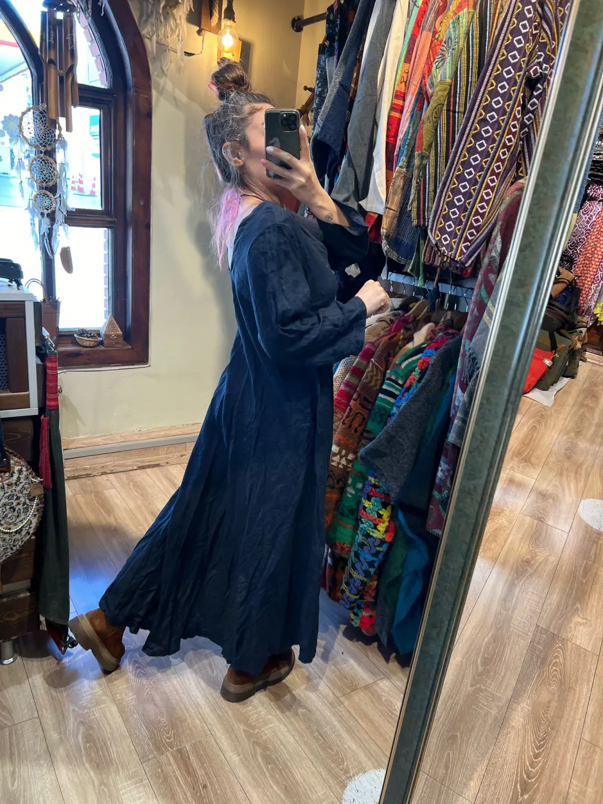 Keten LACİVERT  Elbise