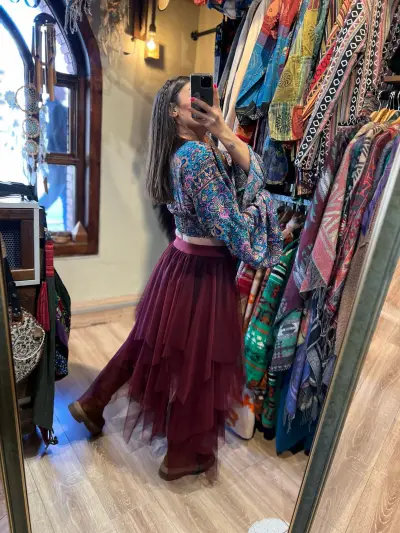 Katlı Tül Etek