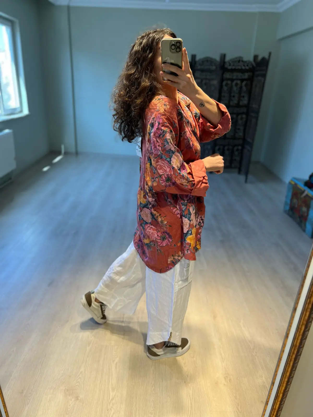 Çiçeğim Keten Bluz