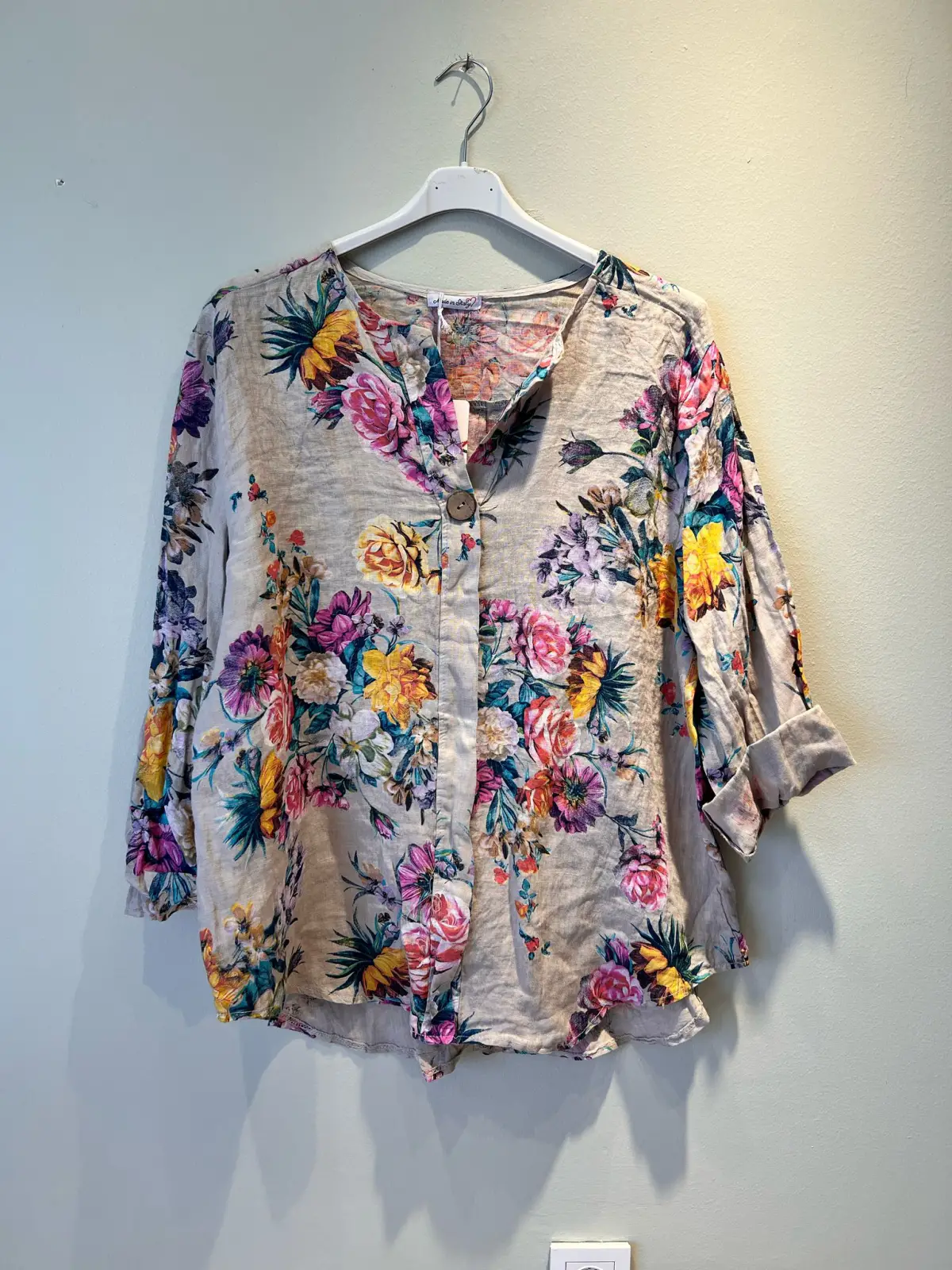 Çiçeğim Keten Bluz