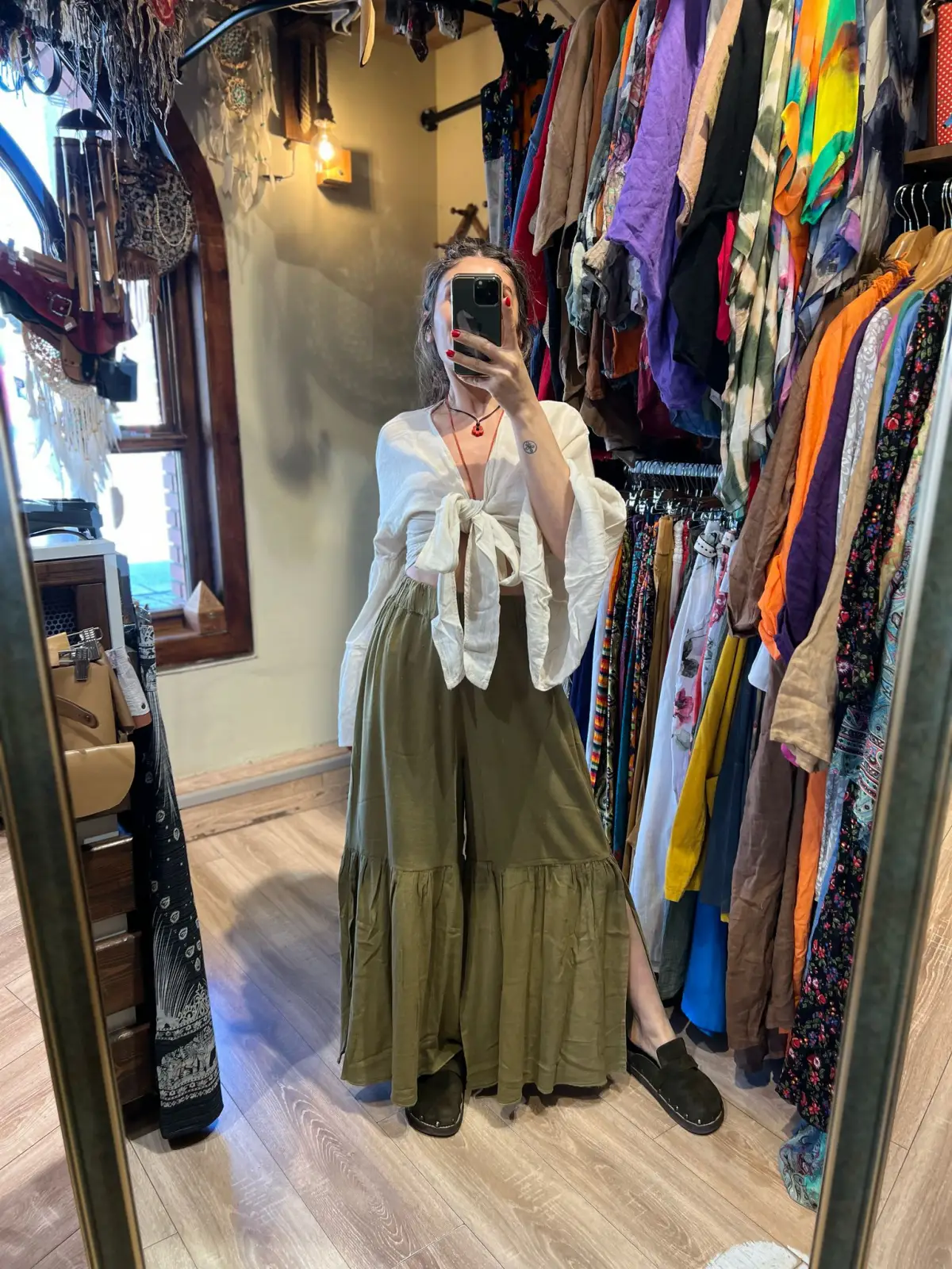 Pamuk Yırtmaçlı Pantolon