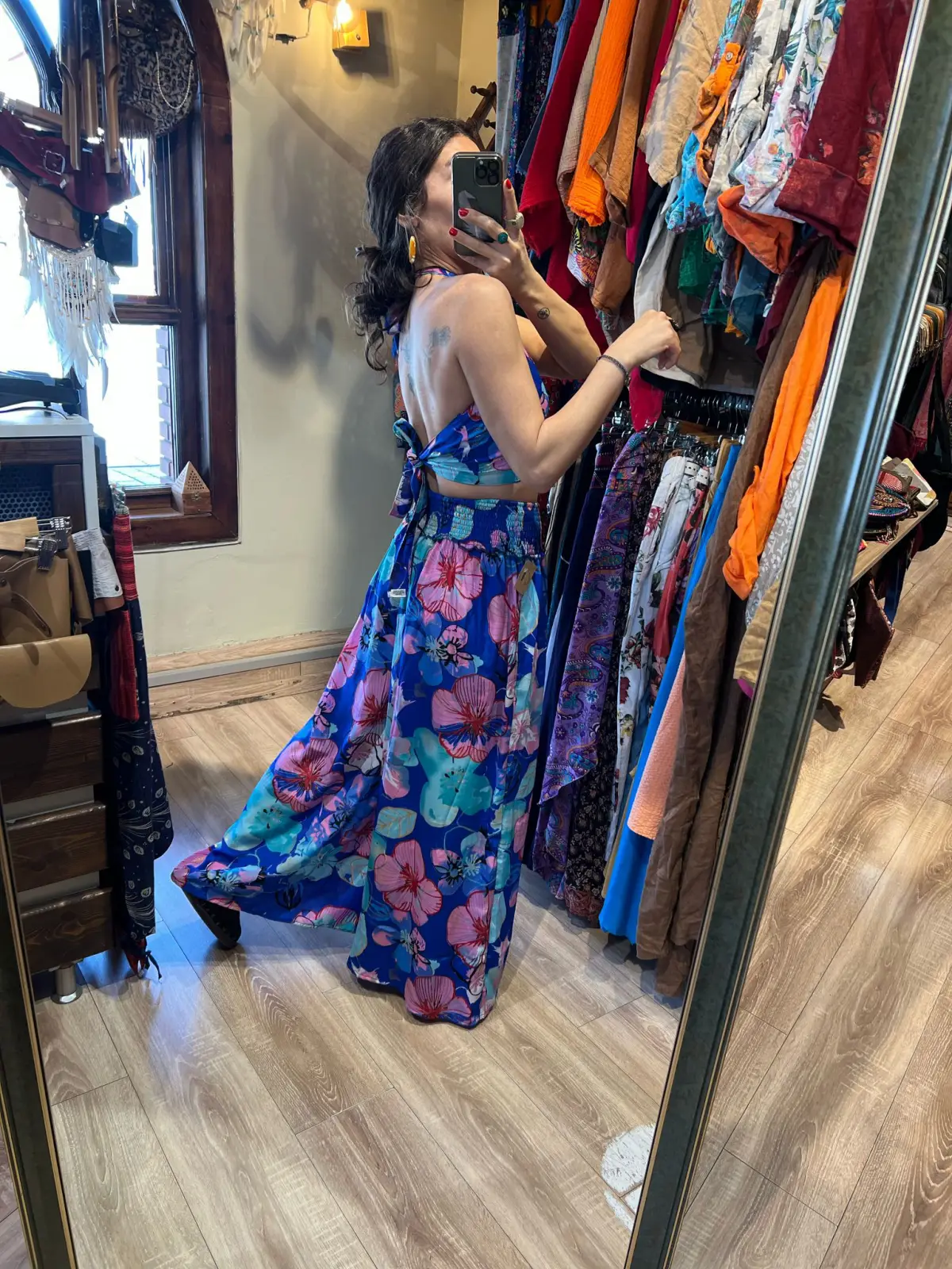 Desenli İpek Pantolon