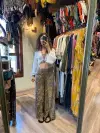 İpek Desenli Pantolon