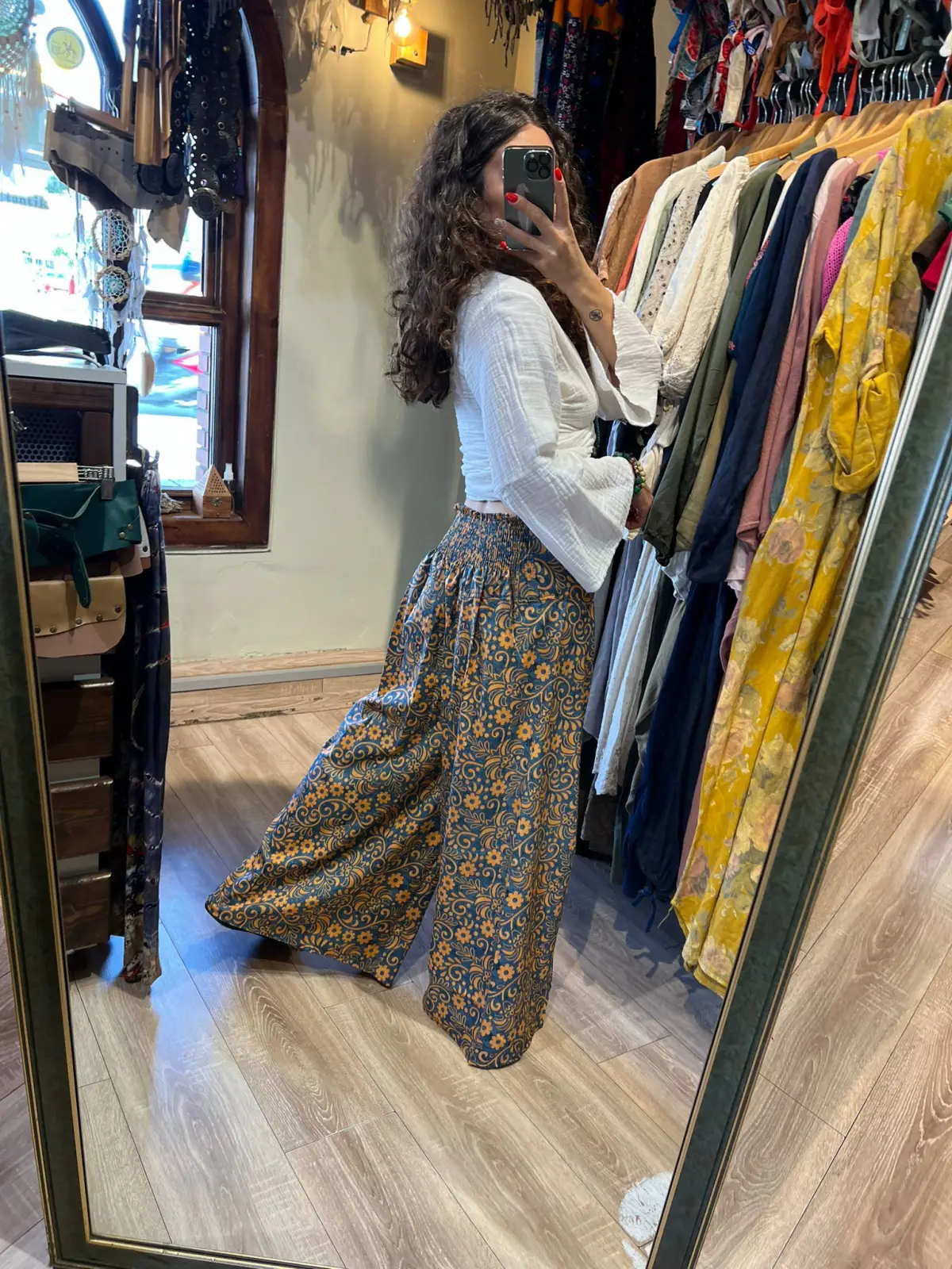 İpek Desenli Pantolon