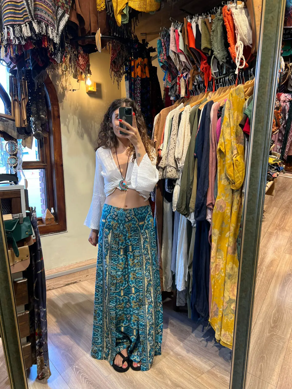 İpek Desenli Pantolon