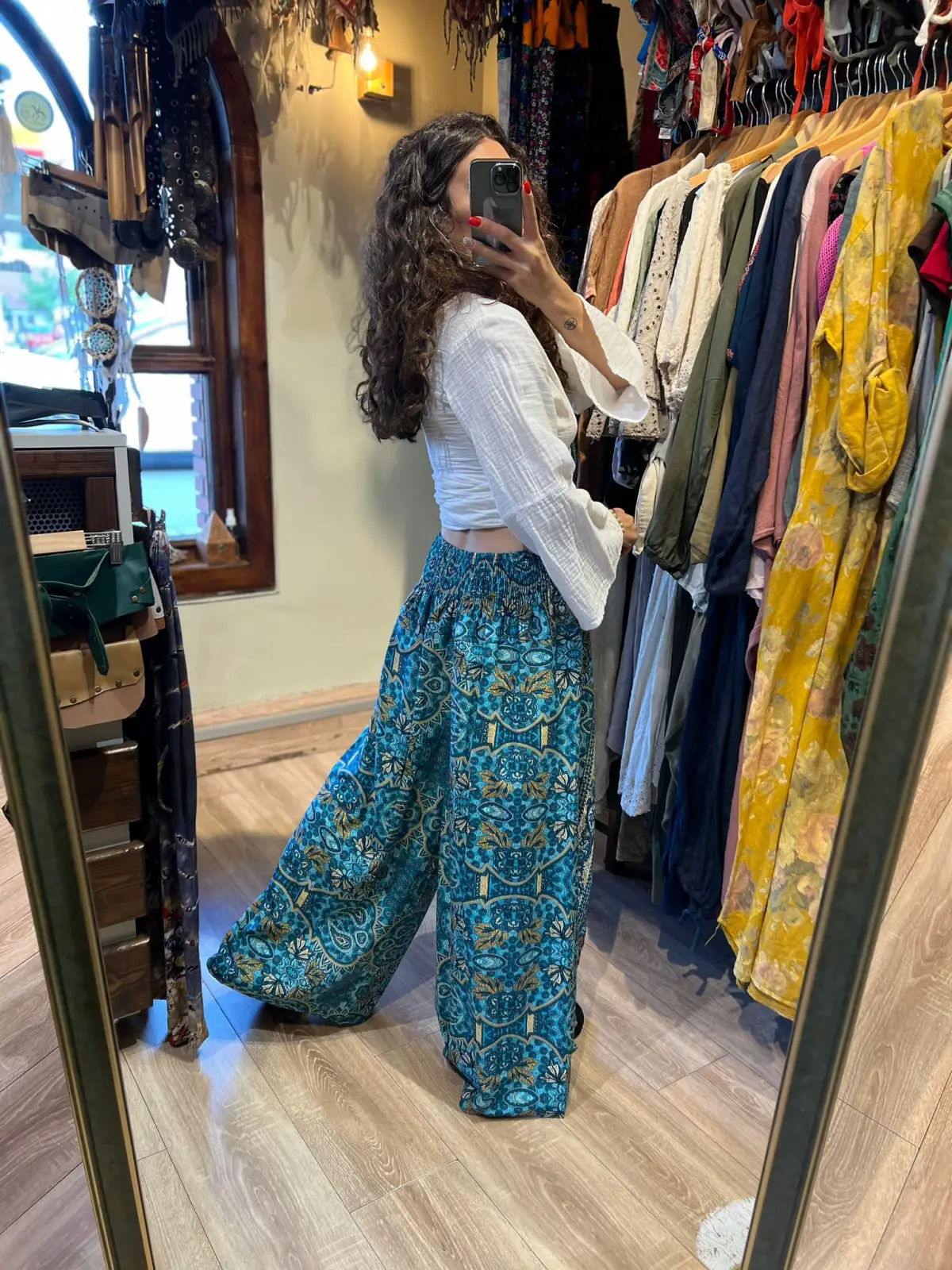 İpek Desenli Pantolon