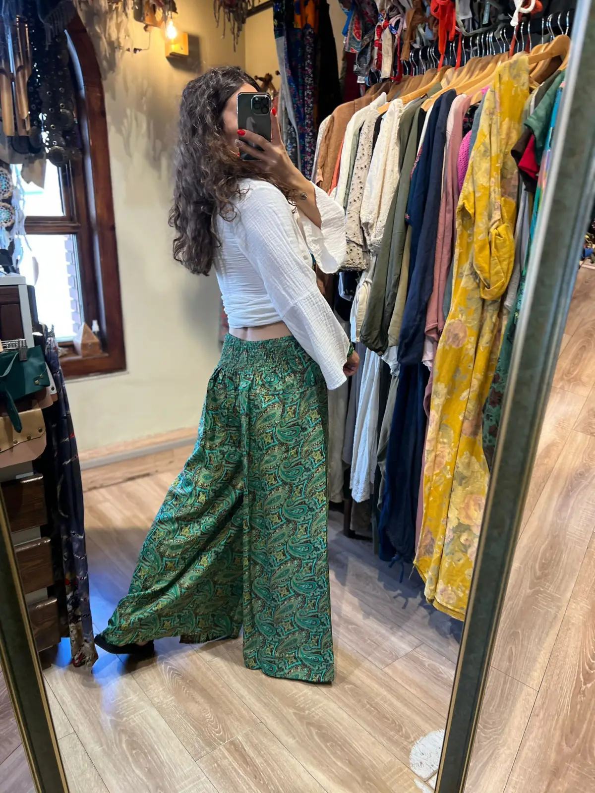 İpek Desenli Pantolon