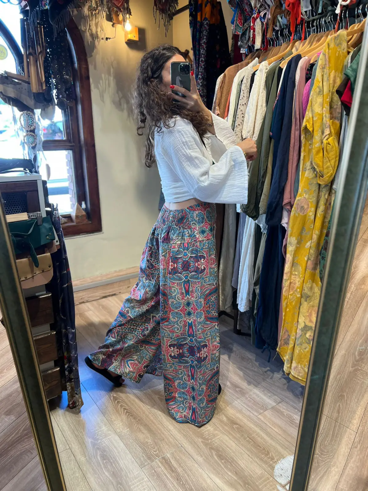 İpek Desenli Pantolon