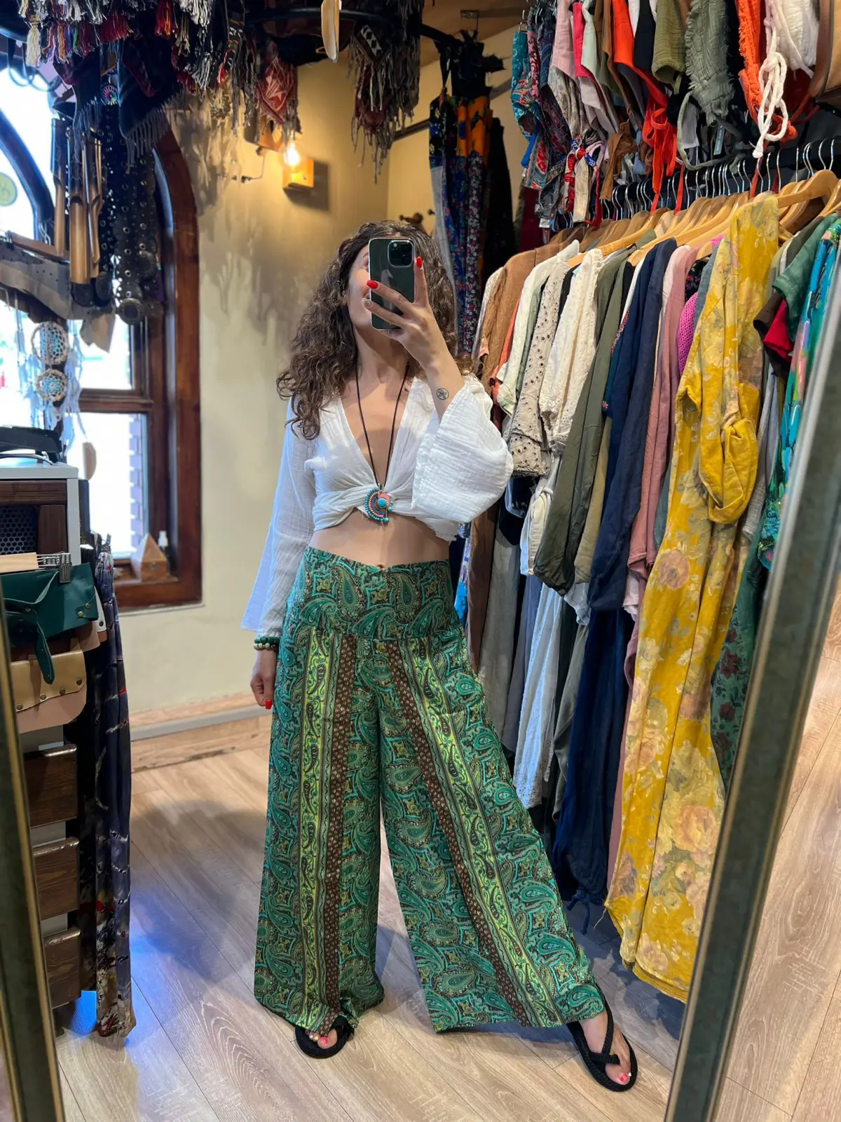 İpek Desenli Pantolon