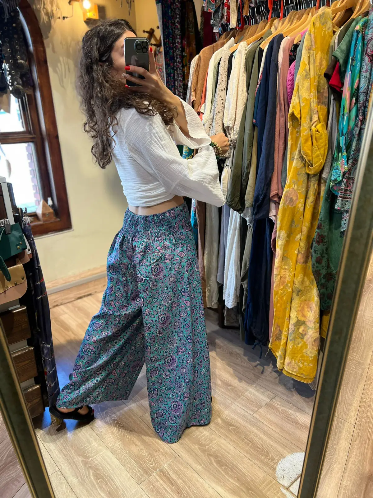 İpek Desenli Pantolon