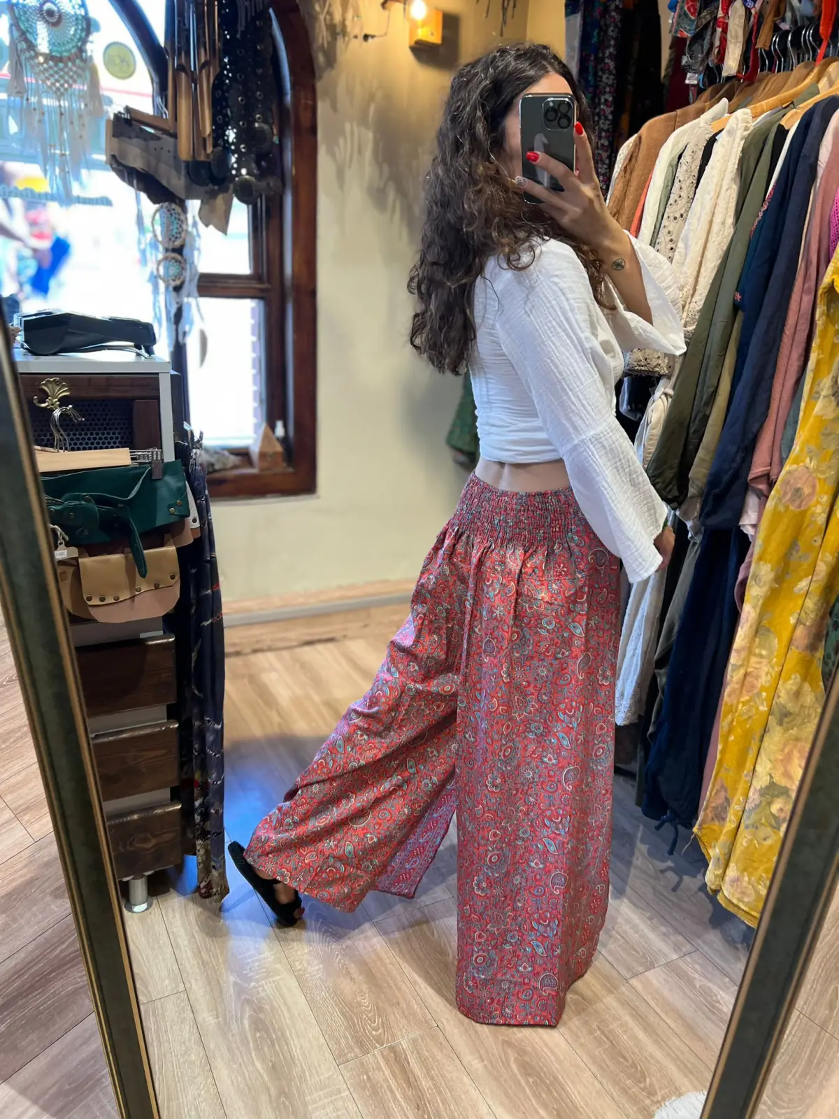 İpek Desenli Pantolon