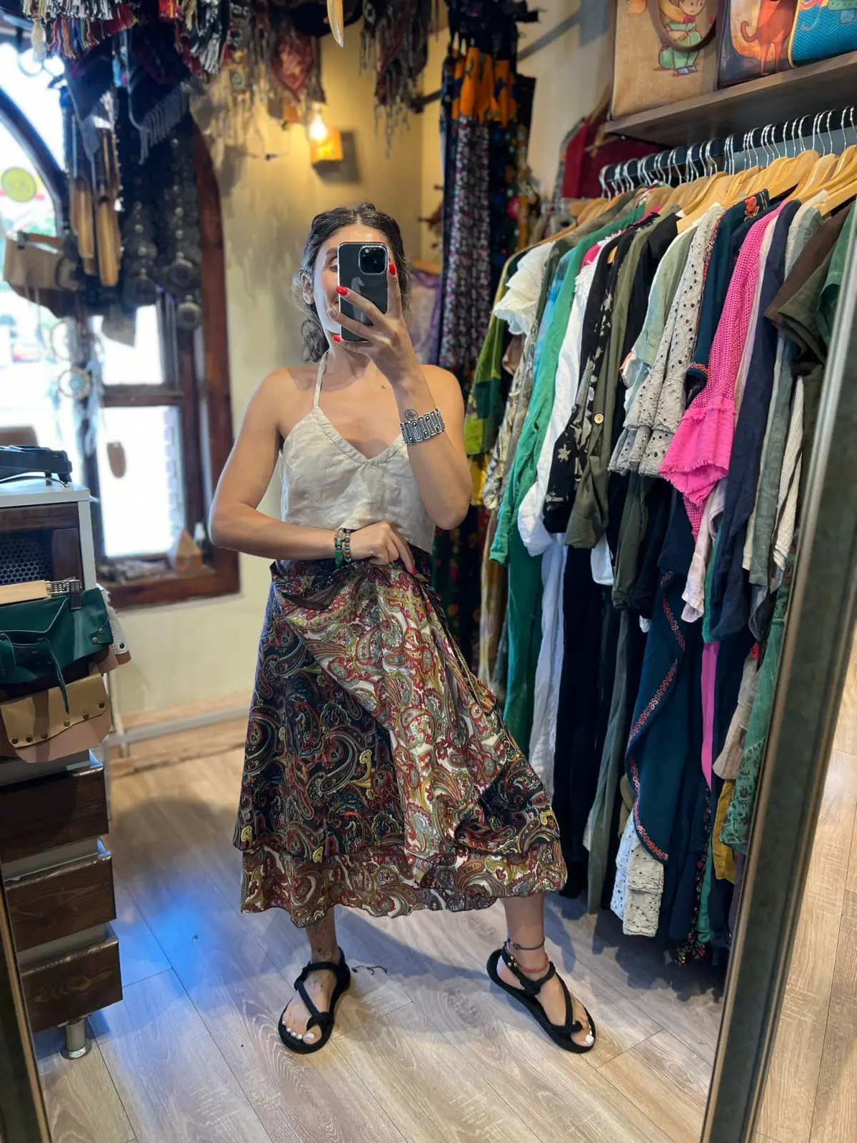 Midi Boy İpek Dolama Etek