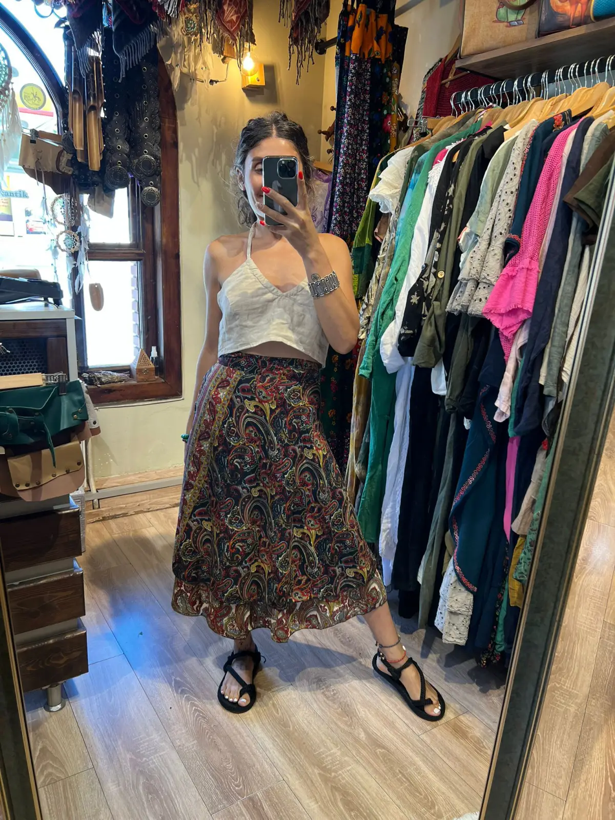 Midi Boy İpek Dolama Etek