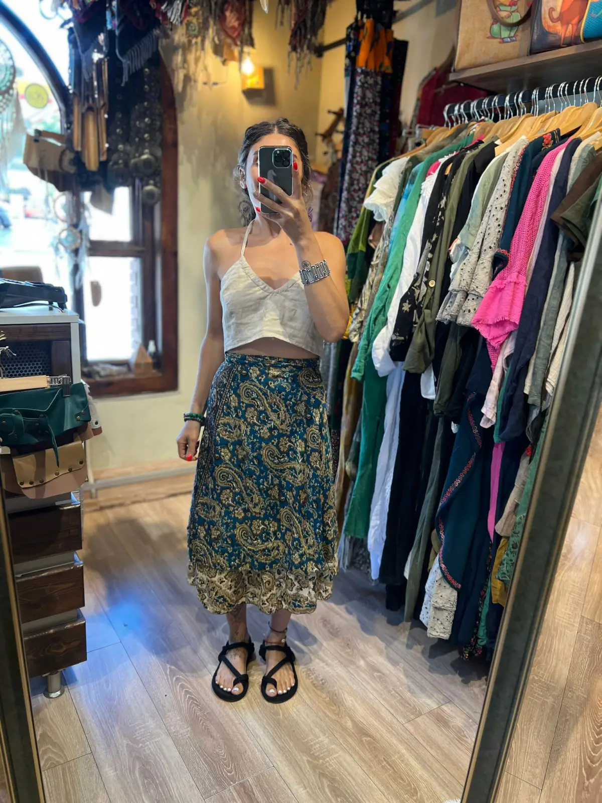 Midi Boy İpek Dolama Etek