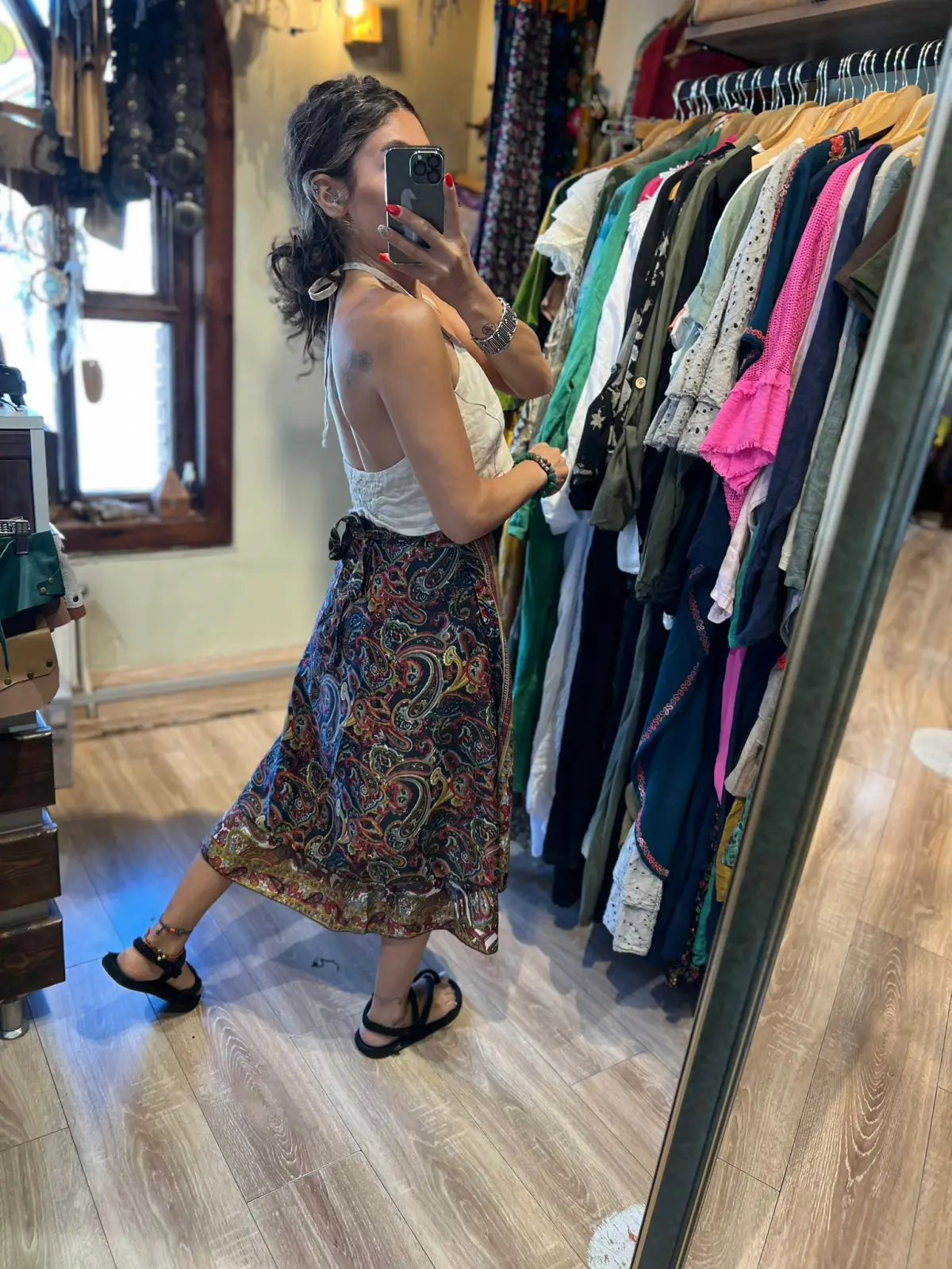 Midi Boy İpek Dolama Etek