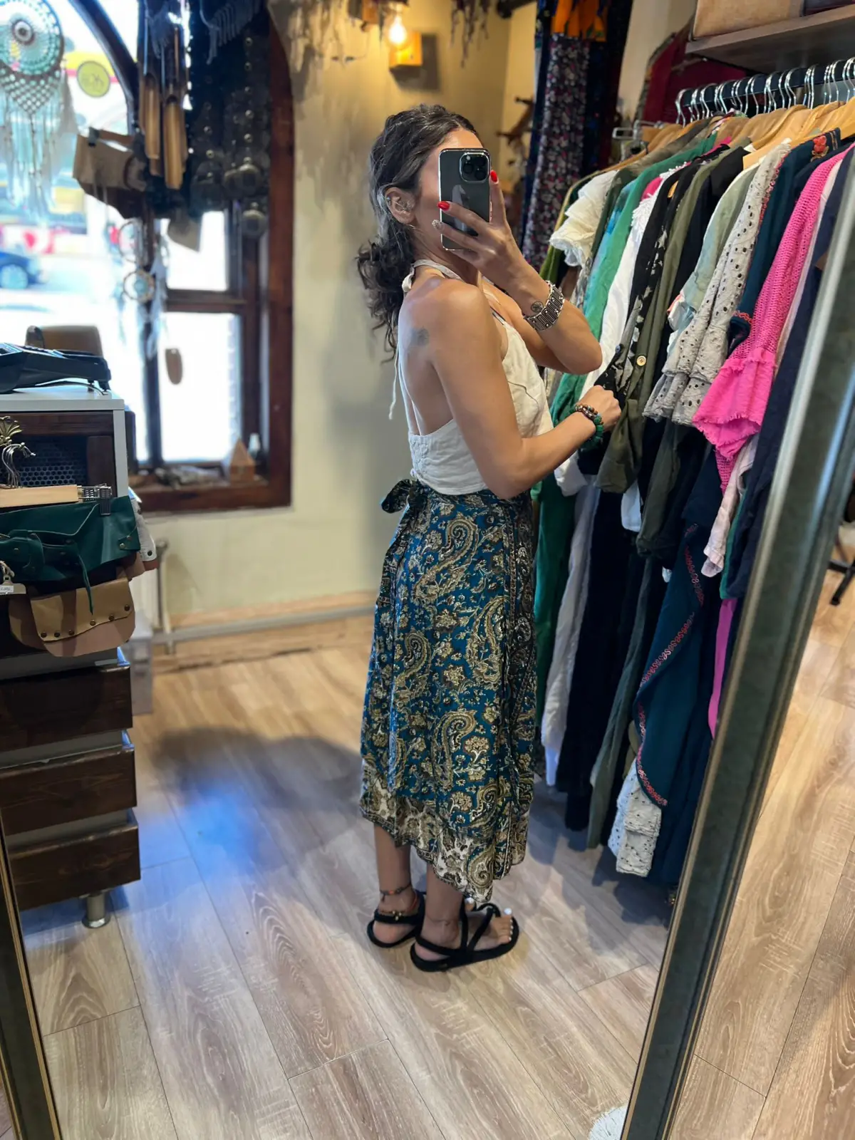 Midi Boy İpek Dolama Etek