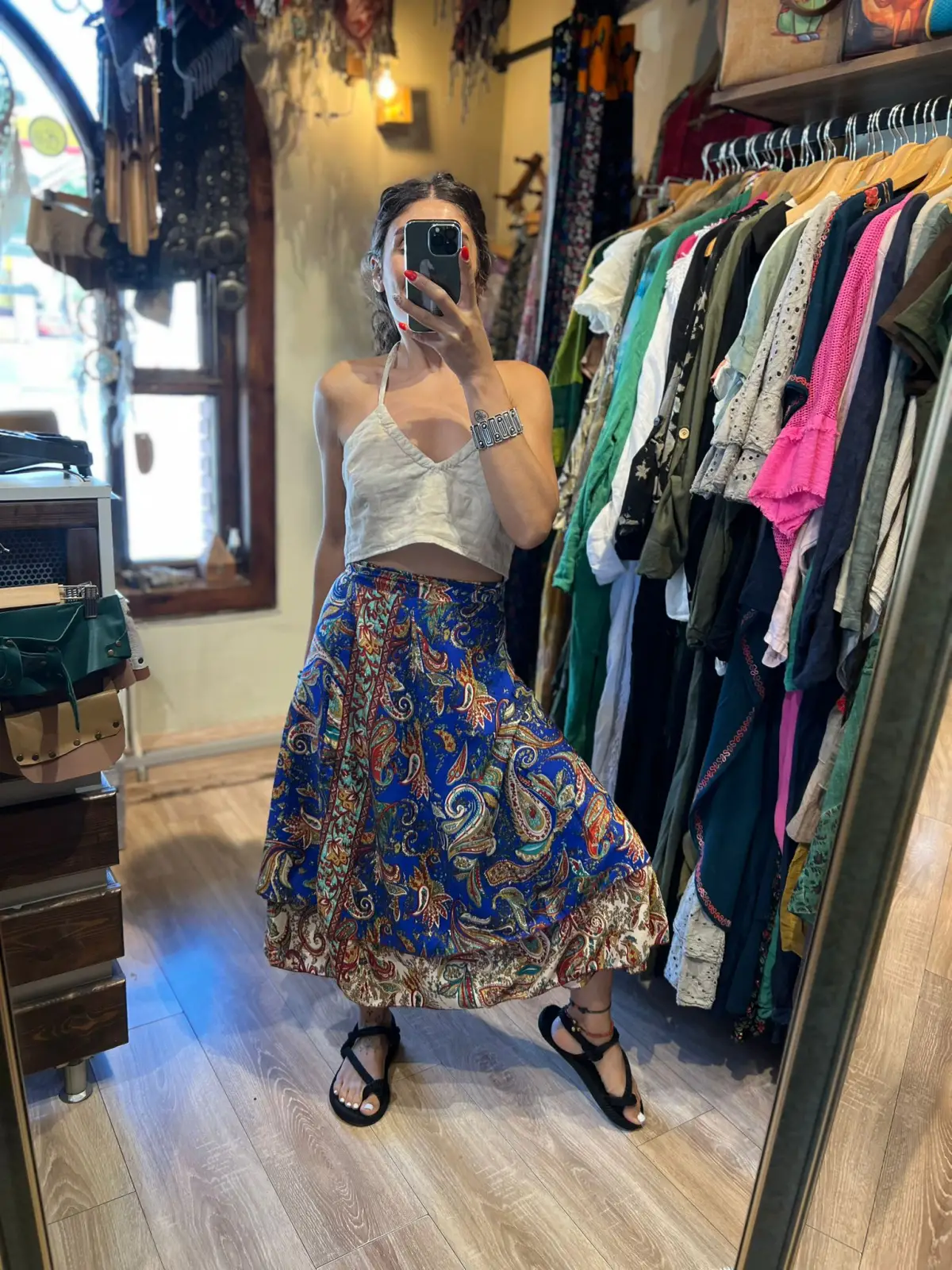 Midi Boy İpek Dolama Etek