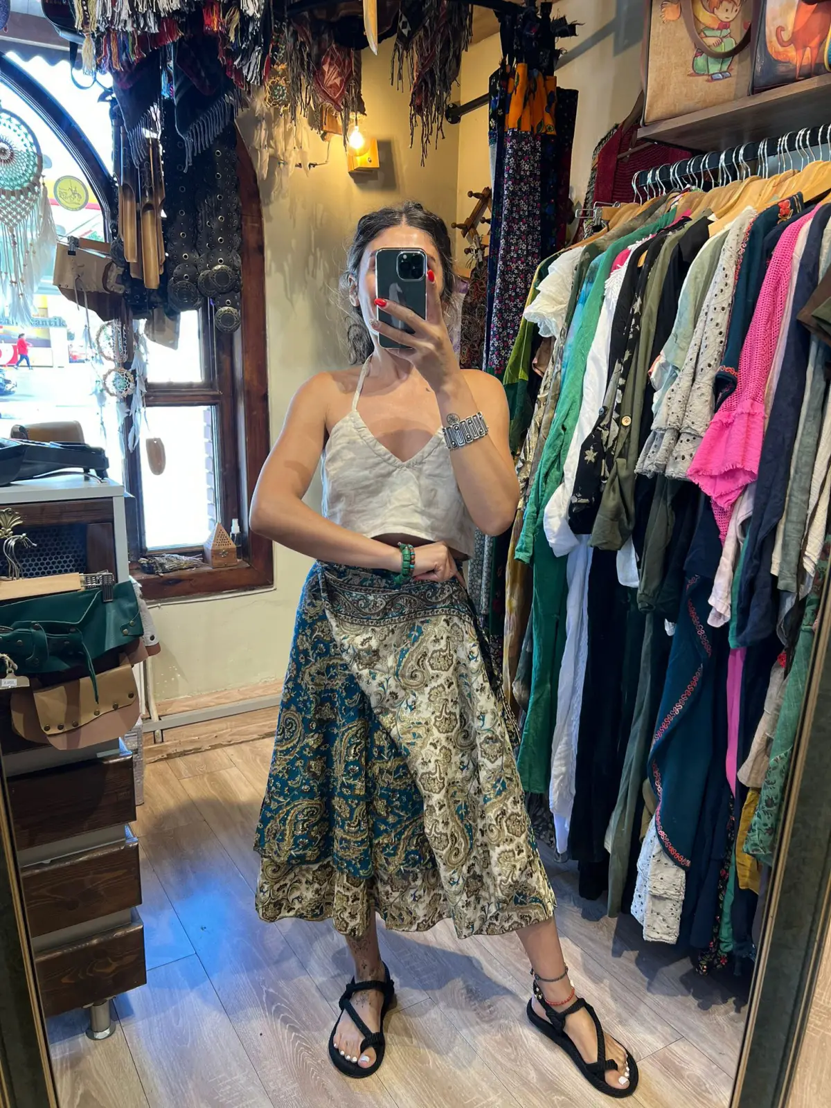 Midi Boy İpek Dolama Etek