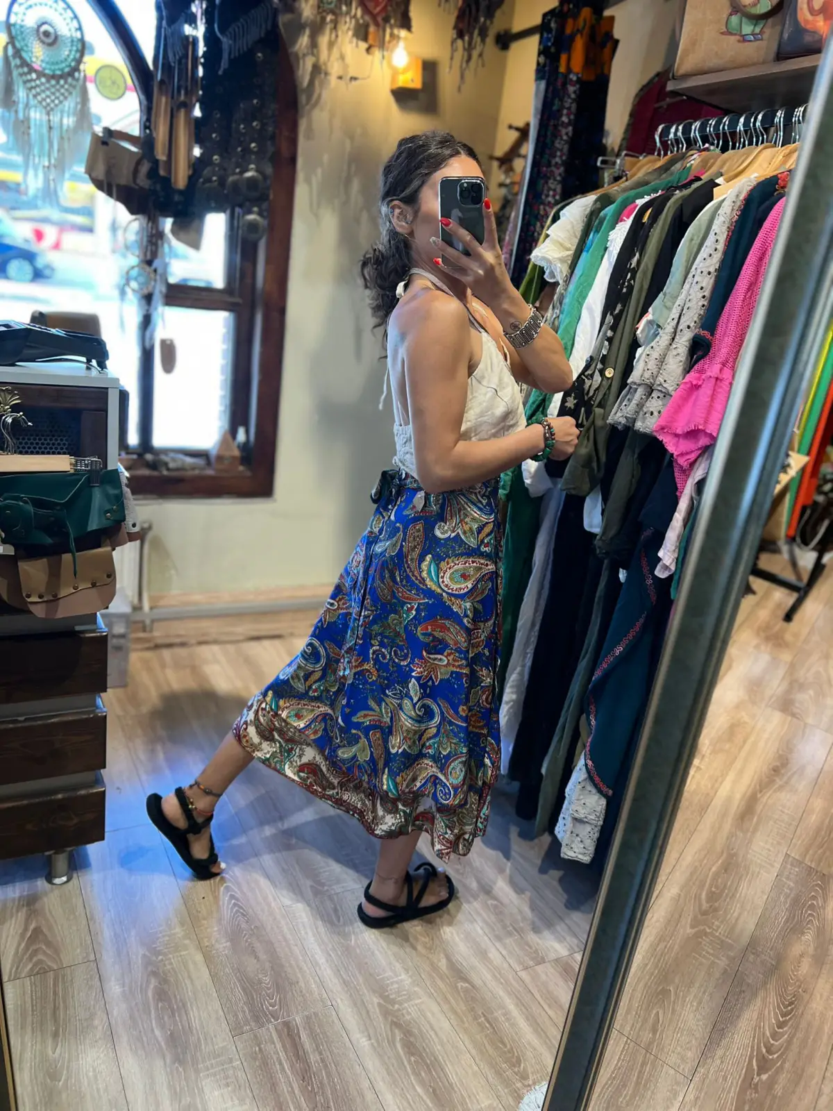 Midi Boy İpek Dolama Etek