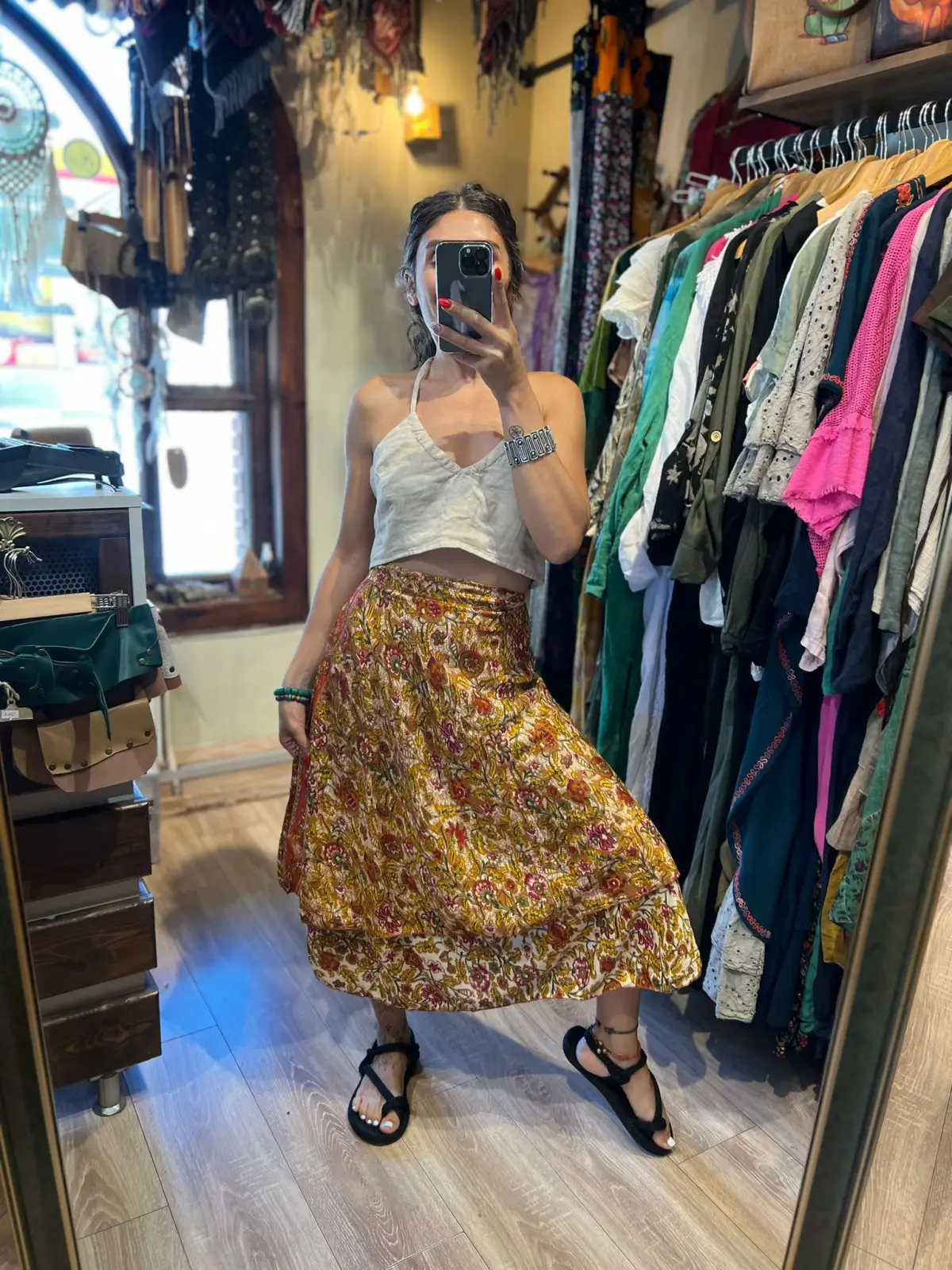 Midi Boy İpek Dolama Etek