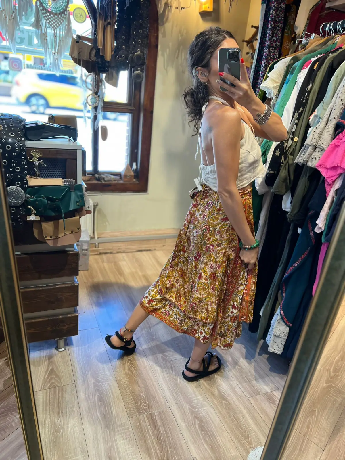 Midi Boy İpek Dolama Etek