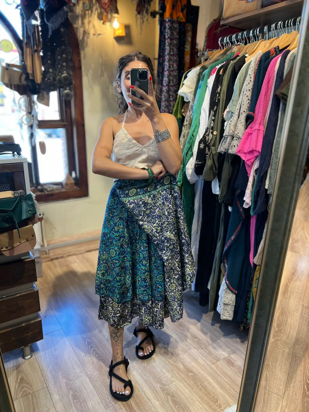 Midi Boy İpek Dolama Etek