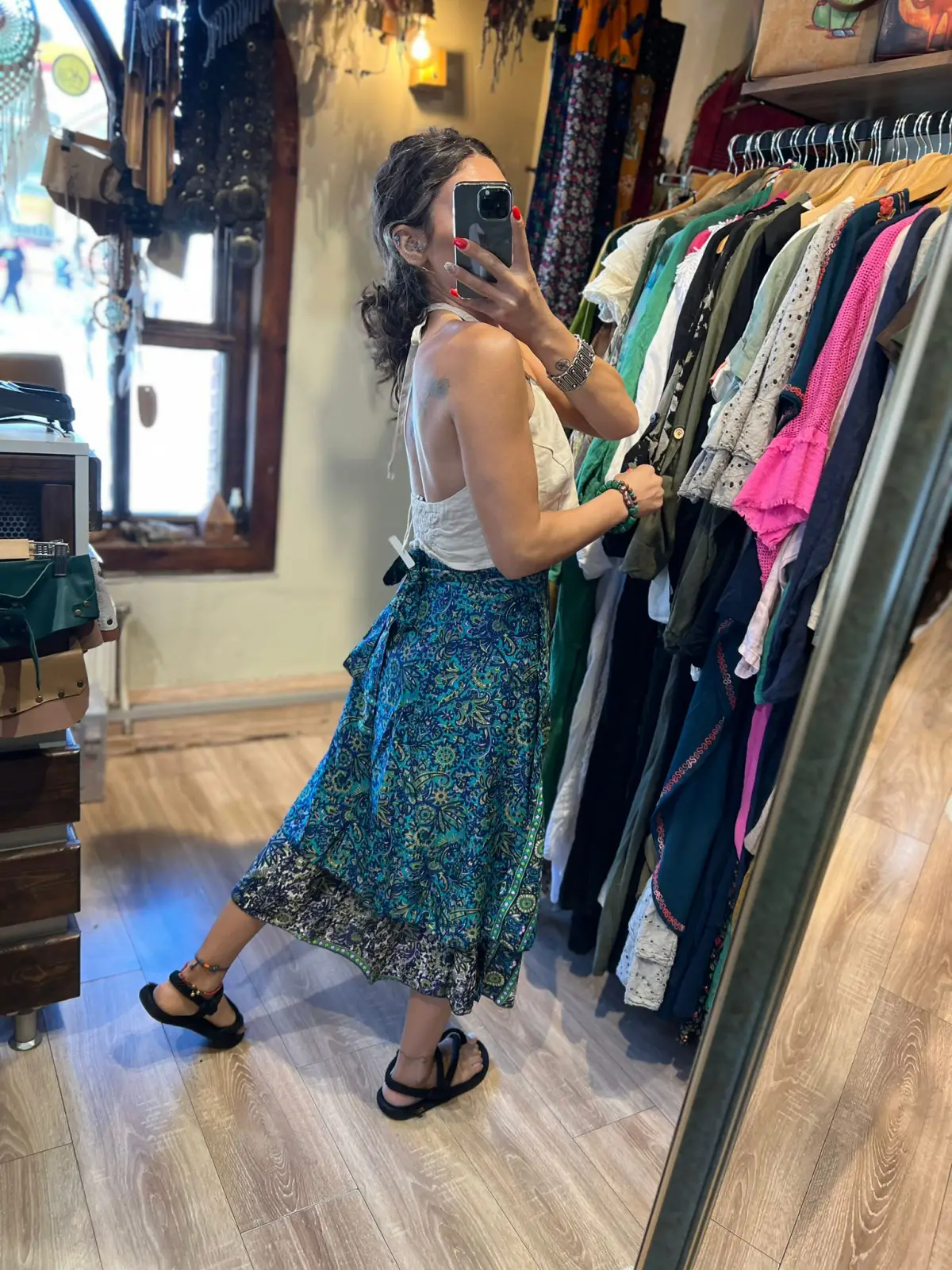 Midi Boy İpek Dolama Etek