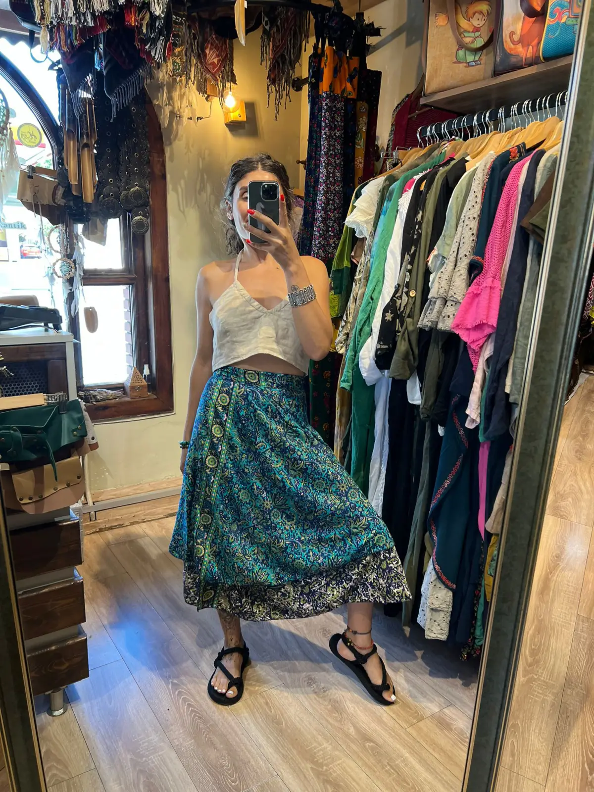 Midi Boy İpek Dolama Etek