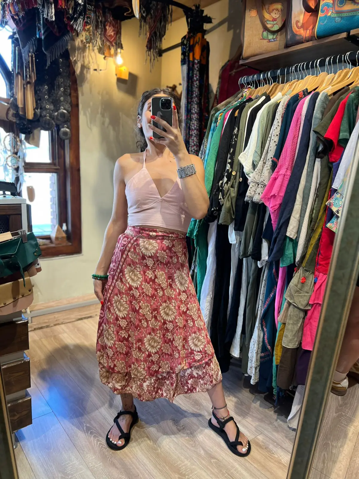 Midi Boy İpek Dolama Etek