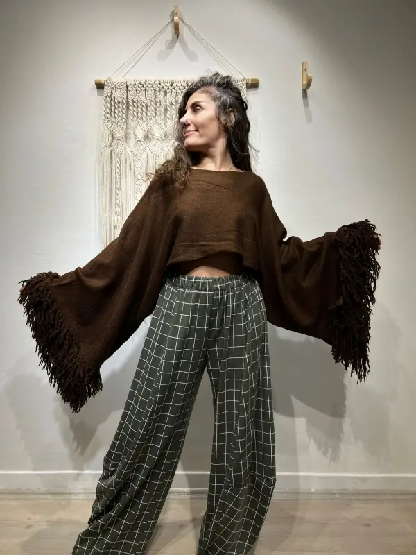 İspanyol Kol Püskül Bluz