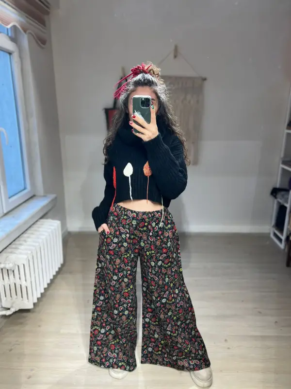 Desenli Pazen Pantolon