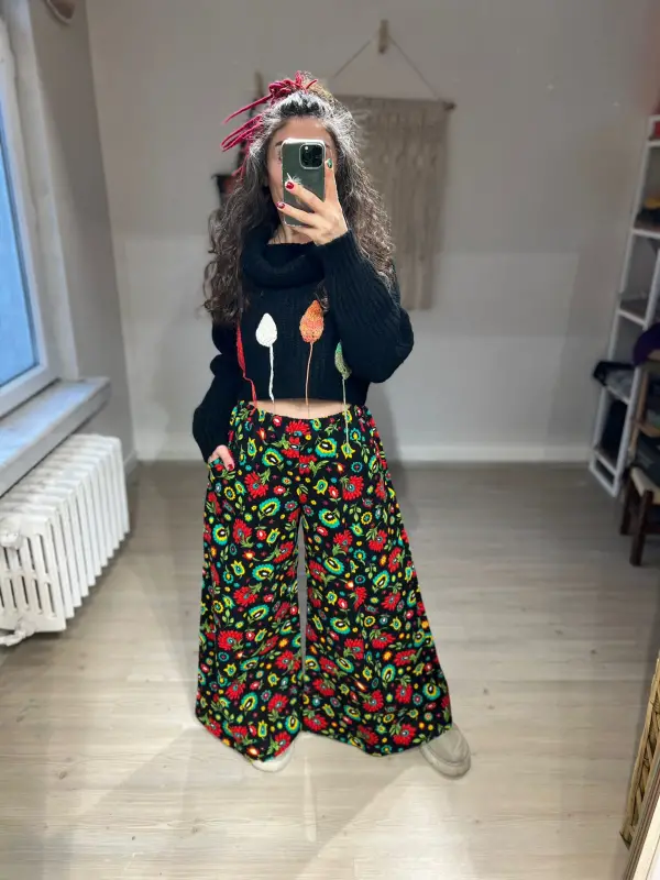 Desenli Pazen Pantolon