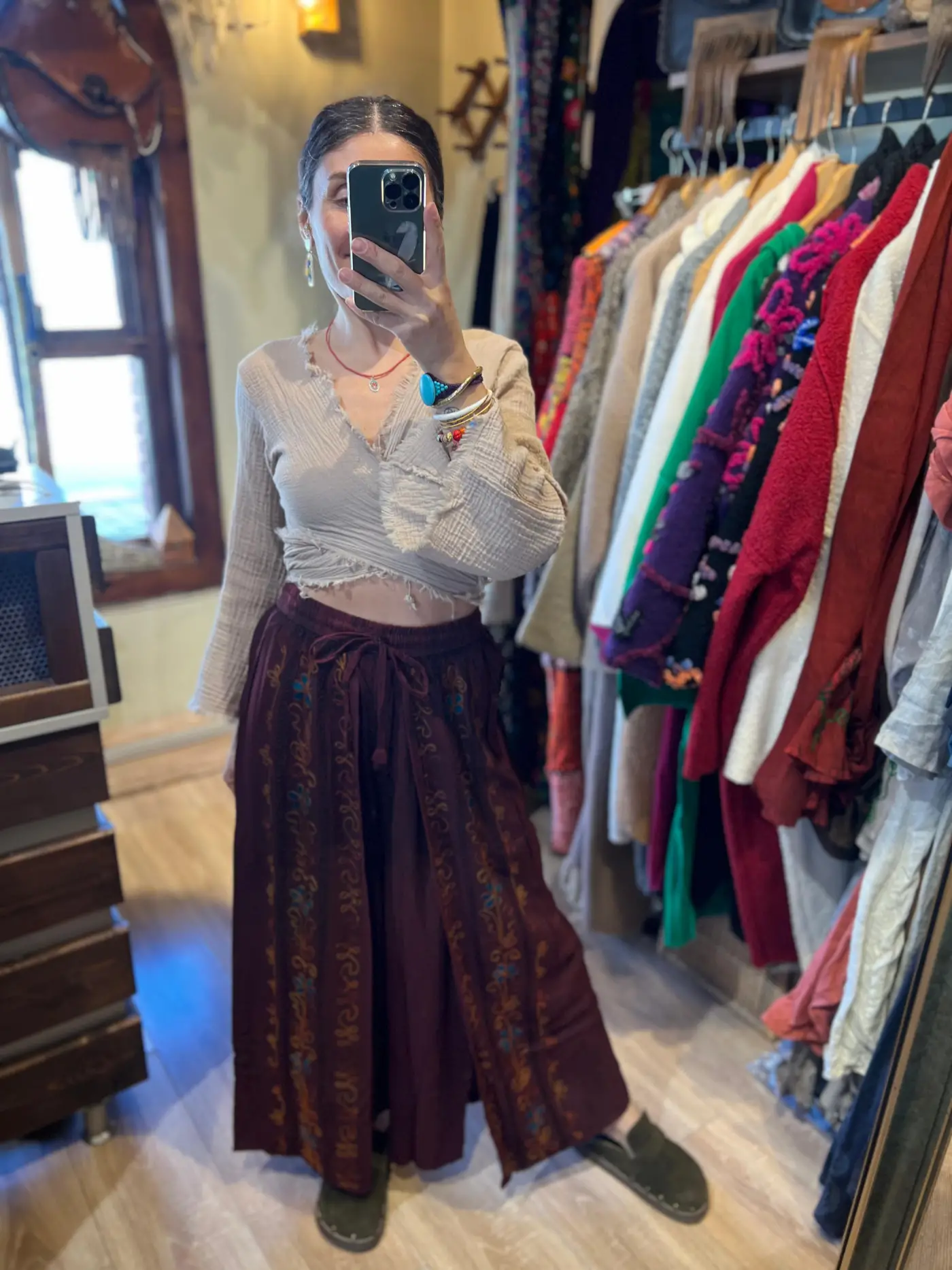 Desenli Şeri Pantalon