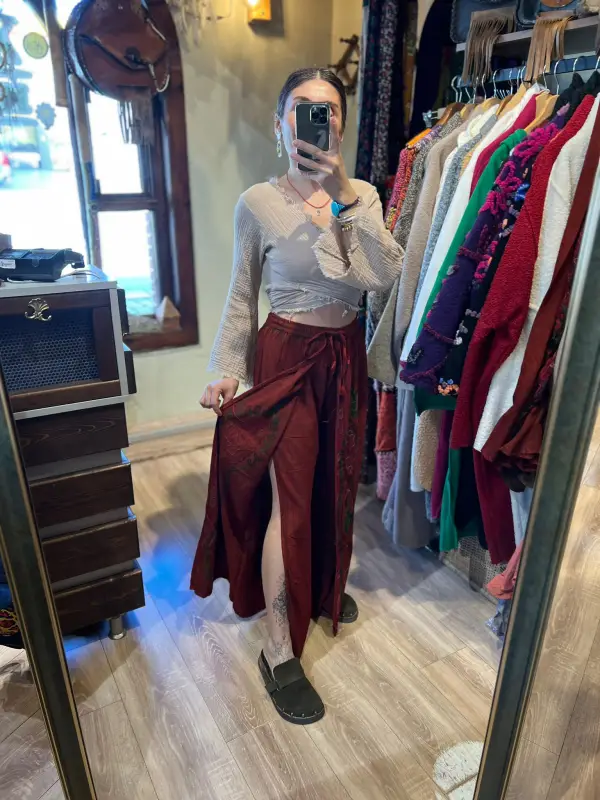 Desenli Şeri Pantalon