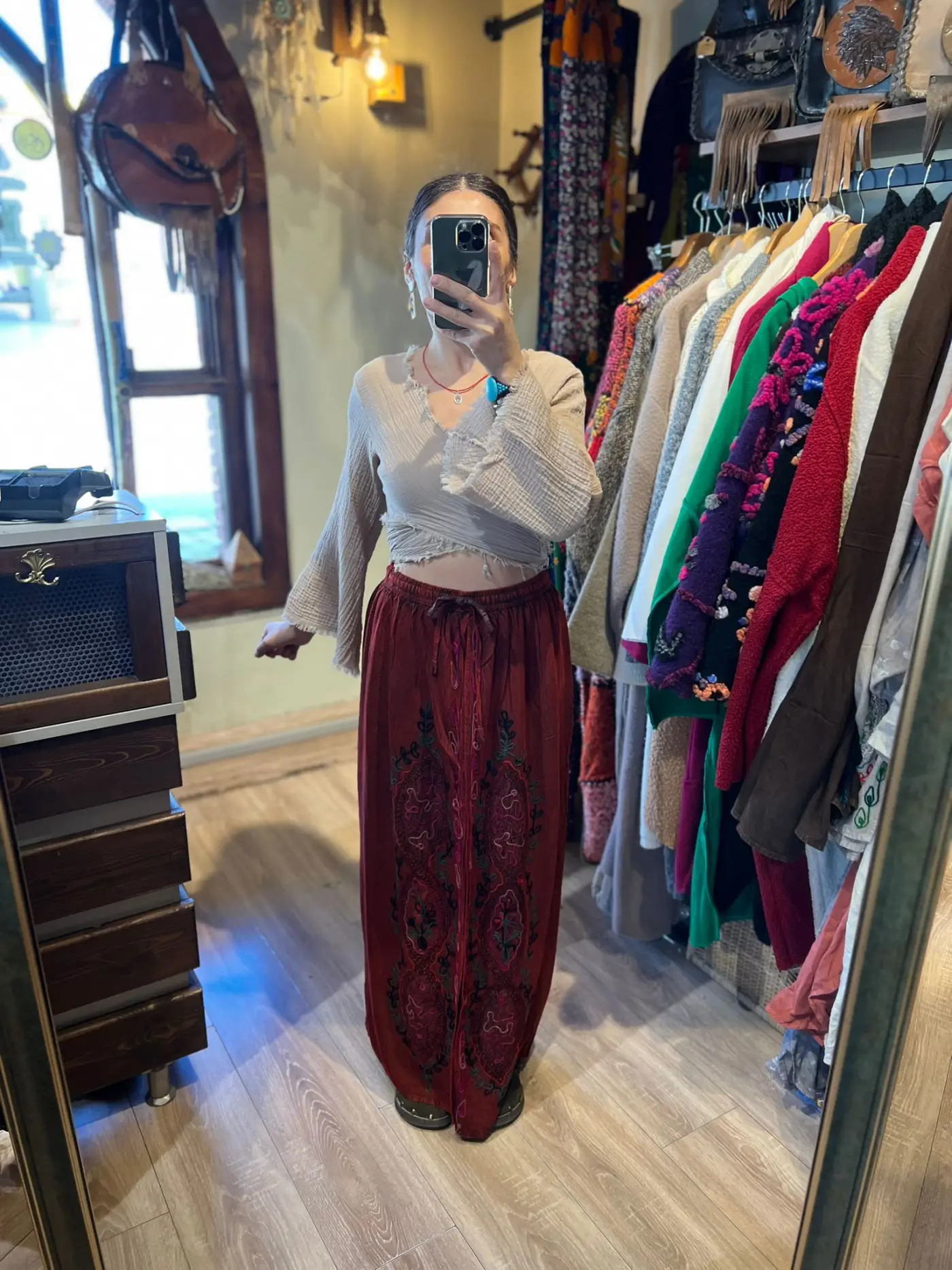 Desenli Şeri Pantalon