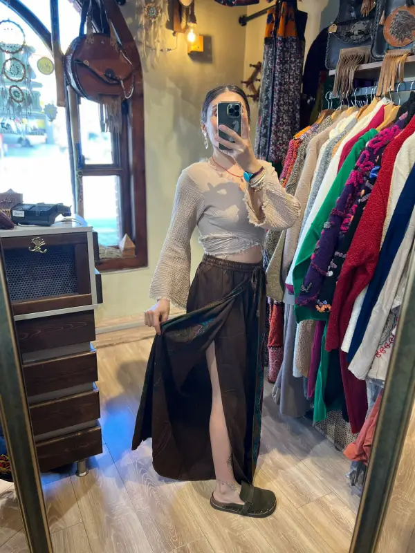 Desenli Şeri Pantalon