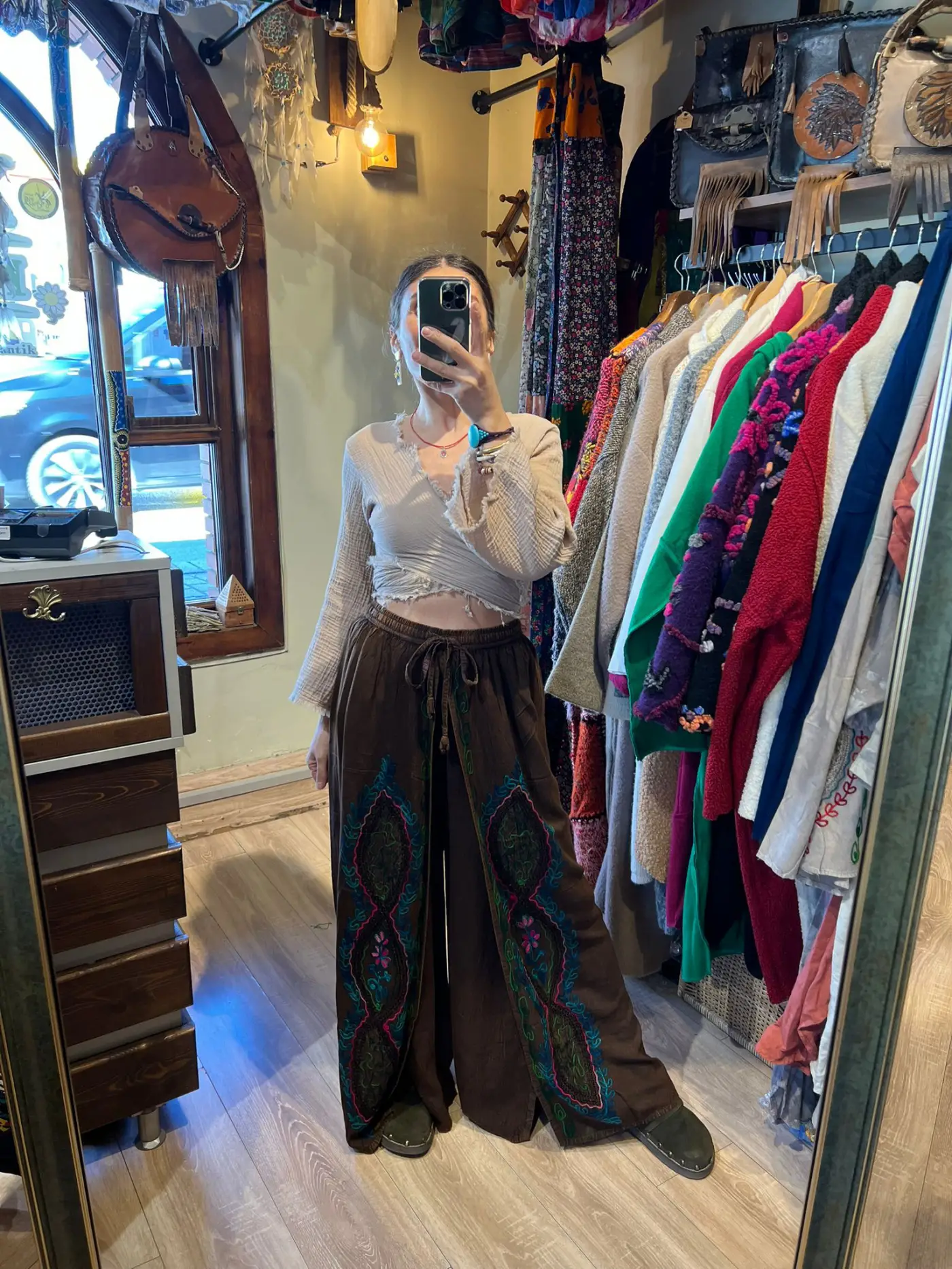 Desenli Şeri Pantalon