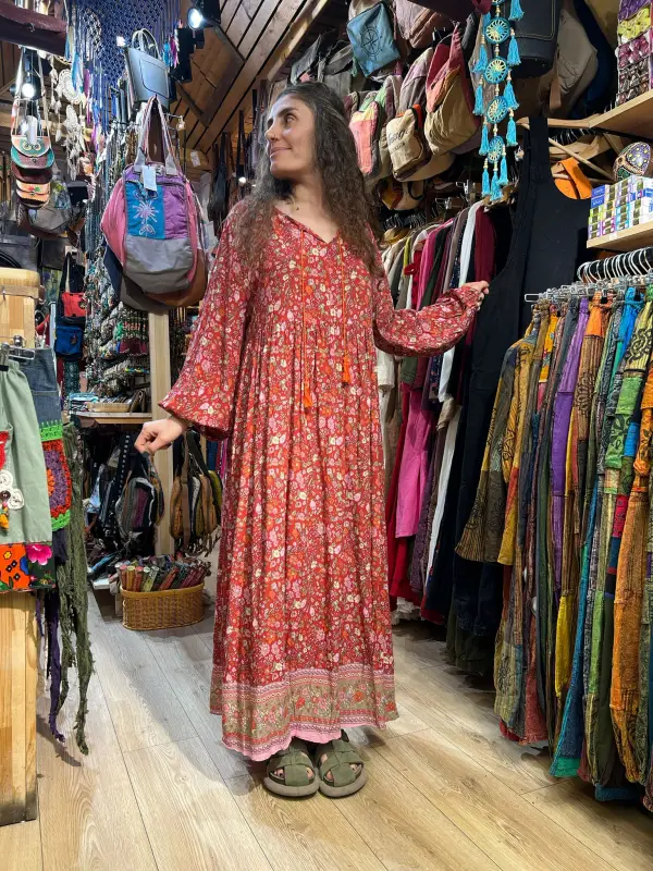 Çiçeğim Yaka İpli Elbise